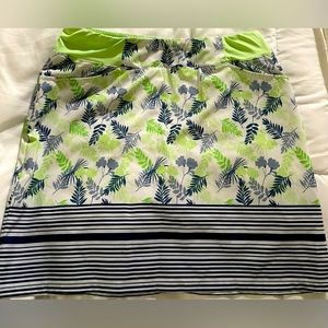 TEETIME skirt with short underneath, very pretty green print, pre-loved